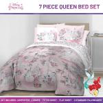 Jay Franco Kids Comforter Set Includes Sheets and Pillow Covers - Soft and Cozy Bed Set for Stylish Room Decor, Pink - Disney Princess, 7 Piece Queen Bedding