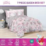 Jay Franco Kids Comforter Set Includes Sheets and Pillow Covers - Soft and Cozy Bed Set for Stylish Room Decor, Pink - Disney Princess, 7 Piece Queen Bedding