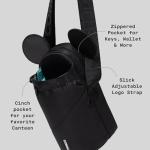Minnie Mouse Water Bottle Sling Bag - Black