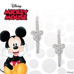 Disney Mickey Mouse Silver Hoop Earrings with Birthstone