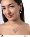 Disney Minnie Mouse Necklace for Women Official License, 16"+3" Gold-Tone Multicolored Crystal Pendant Minnie Necklace