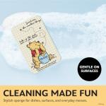 Disney 3-in-1 Kitchen Sink Accessories Set – Sink Drain Strainer, Dish Sponge, & Silicone Sink Tray – Featuring Stitch & Winnie the Pooh