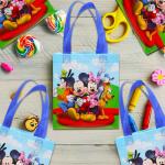 Mickey and Friends Party Favor Bags Set – 12 Pack of 8" Mickey Mouse Party Goodie Bags for Kids Bulk Reusable Totes | Disney Birthday Party Supplies