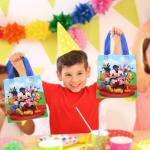 Mickey and Friends Party Favor Bags Set – 12 Pack of 8" Mickey Mouse Party Goodie Bags for Kids Bulk Reusable Totes | Disney Birthday Party Supplies