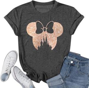 Disney Castle Graphic Tee for Women with Bows