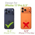Lastma Case for iPhone 17 Pro [Compatible with MagSafe], Cute Design Magnetic Black Translucent Frosted Matte Soft TPU Bumper Hard PC Back Protective Case with Camera Protection - B-Mic