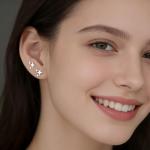 Sterling Silver Post Earrings Star Stud Earrings for Women Teen Trendy Hypoallergenic Small Post Pierced Studs Earrings Jewelry Gifts (3 Stars)