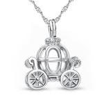 Disney Pumpkin Carriage Pendant Necklace in Silver