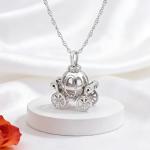 Disney Pumpkin Carriage Pendant Necklace in Silver