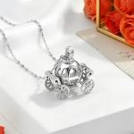 Disney Pumpkin Carriage Pendant Necklace in Silver