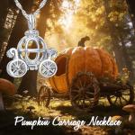 Disney Pumpkin Carriage Pendant Necklace in Silver