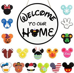 Disney Mouse Seasonal Welcome Door Sign Set