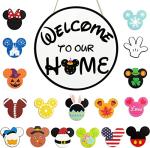 Disney Mouse Seasonal Welcome Door Sign Set