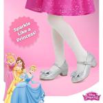 Disney Princess Silver Glitter Mary Jane Pumps for Girls