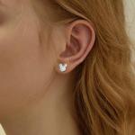 Mouse Earrings Sterling Silver Cute Animal Stud Earrings for Women Hypoallergenic Cubic Zirconia Lovely Earring for Sister