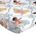 Jay Franco Kids Sheet Set with Fitted, Flat Sheets & Pillow Cover - Ultra-Soft Bedding with Pillowcase for Room Decor, White – Disney Princess, 4 Piece Queen