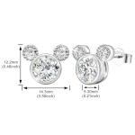 Mouse Earrings Sterling Silver Cute Animal Stud Earrings for Women Hypoallergenic Cubic Zirconia Lovely Earring for Sister
