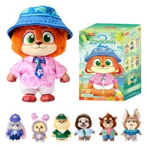 MINISO Disney Zootopia 2 City Residents Series Vinyl Plush Keychain Blind Box, Cute Animal Figure Charm Collectible Surprise Gift for Bag Decor, Random Single Box