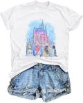 Magic Kingdom Shirts Castle T Shirts for Women Princess Castle Shirt Funny Vacation Trip Tee Casual Holiday Top