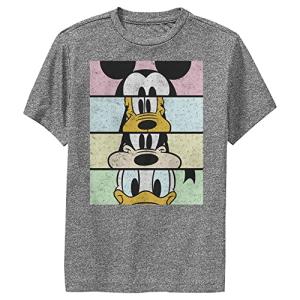 Boy's Mickey & Friends Cropped Portraits Performance Tee - Charcoal Heather - Large