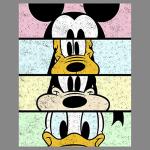 Boy's Mickey & Friends Cropped Portraits Performance Tee - Charcoal Heather - Large