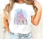 Magic Kingdom Shirts Castle T Shirts for Women Princess Castle Shirt Funny Vacation Trip Tee Casual Holiday Top