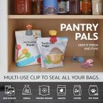 Disney Magnetic Chip Clips – Set of 6 Bag Clips for Food Storage - Mickey, Minnie, Lilo & Stitch, Winnie The Pooh – Durable & Airtight for Pantry & Fridge Use