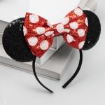 Polka Dot Mickey Mouse Ear Headband with Bow
