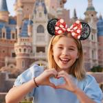 Polka Dot Mickey Mouse Ear Headband with Bow