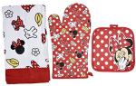 Minnie Mouse 3-Piece Kitchen Set with Mitts Towel