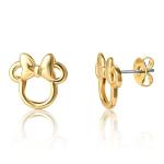 Disney Minnie Mouse Stud Earrings for Women Official License, 18k Gold Flash-Plated Minnie Mouse Earrings
