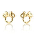 Disney Minnie Mouse Stud Earrings for Women Official License, 18k Gold Flash-Plated Minnie Mouse Earrings