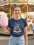 Magical Shirt for Women Happiest Place On Earth T-Shirt Balloon Flower Graphic Short Sleeve Tops Holiday Tee