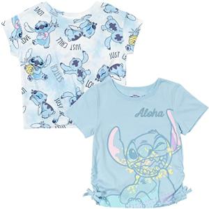 Disney Lilo & Stitch Big Girls 2 Pack T-Shirts Tie Dye Blue 10-12
