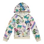 Disney Minnie Mouse Little Girls Fleece Zip Up Hoodie Cream White 6