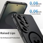 Threehundred Case for Samsung Galaxy S26 Ultra [Compatible with MagSafe], Cute Design Black Translucent Frosted Matte Soft Bumper & Hard Back Protective Phone Case with Camera Protection - Mic