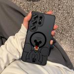 Threehundred Case for Samsung Galaxy S26 Ultra [Compatible with MagSafe], Cute Design Black Translucent Frosted Matte Soft Bumper & Hard Back Protective Phone Case with Camera Protection - Mic