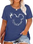 Plus Size Magical Shirts for Women Magic Kingdom T Shirts Graphic Tee Cute Holiday Shirt Family Vacation Tops Blue
