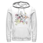 Disney Men's Mickey & Friends Running Group Shot Pull Over Hoodie - White - Large