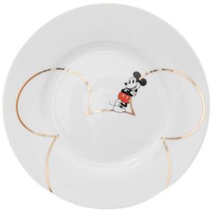 Disney Mickey Mouse Gold Icon Ceramic Salad Plates – Ceramic Dinner Plates for Everyday Use & Elegant Collectible Dinnerware – Set of 4 Officially Licensed Kitchen Accessories