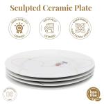 Disney Mickey Mouse Gold Icon Ceramic Salad Plates – Ceramic Dinner Plates for Everyday Use & Elegant Collectible Dinnerware – Set of 4 Officially Licensed Kitchen Accessories