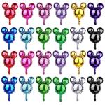 24 Pcs Mouse Head Foil Balloons Colorful Mouse Birthday Mylar Balloons Party Supplies Kit Mouse Aluminum Foil Balloon for Kids Birthday Baby Shower Theme Party Decoration Supplies Photo Props,16"
