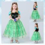 AHLPO Princess Dress Up for Girls Halloween Cosplay Princess Costume Luxury Green Fancy Dress Christmas Birthday Party Outfit