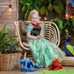 AHLPO Princess Dress Up for Girls Halloween Cosplay Princess Costume Luxury Green Fancy Dress Christmas Birthday Party Outfit