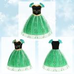 AHLPO Princess Dress Up for Girls Halloween Cosplay Princess Costume Luxury Green Fancy Dress Christmas Birthday Party Outfit