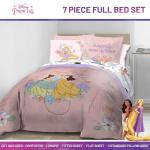 Jay Franco Kids Comforter Set Includes Sheets and Pillow Covers - Soft and Cozy Bed Set for Stylish Room Decor, Pink – Disney Princess, 7 Piece Full