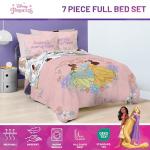 Jay Franco Kids Comforter Set Includes Sheets and Pillow Covers - Soft and Cozy Bed Set for Stylish Room Decor, Pink – Disney Princess, 7 Piece Full