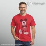 Disney Men's Mickey Mouse Distressed T-Shirt, Red
