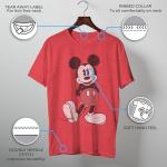 Disney Men's Mickey Mouse Distressed T-Shirt, Red