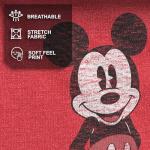 Disney Men's Mickey Mouse Distressed T-Shirt, Red